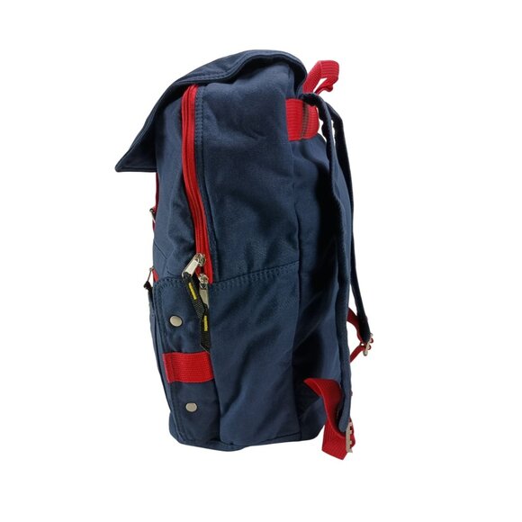 Rare! Vintage Serrio Backpack Has many pockets inside and out! Red and blue colo - Picture 4 of 11